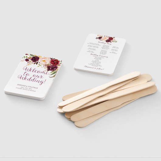 Éventail Marsala Bourgogne Roses du programme (Non-assemblé)