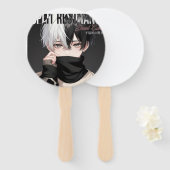 Éventail Masque de garçon anime esthétique - Accessoire de (Devant et derrière)