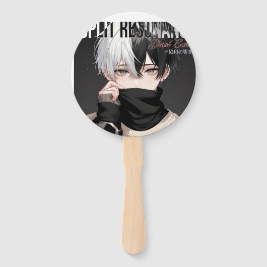 Éventail Masque de garçon anime esthétique - Accessoire de (Devant)