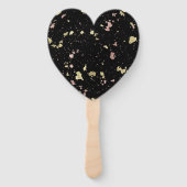 Éventail Matte Gold et Rose Gold Flakes Noir (Dos)