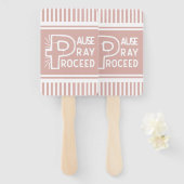 Éventail mauve rose Pause Prier Continuer Christian (Devant et derrière)