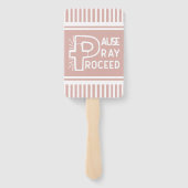 Éventail mauve rose Pause Prier Continuer Christian (Dos)