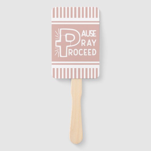 Éventail mauve rose Pause Prier Continuer Christian (Devant)