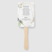 Éventail Meadow Green et Gold Botanical Frame Mariage (Dos)