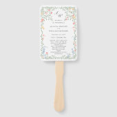 Éventail Meadow Pastel Rose Floral Wedding Programme (Devant)