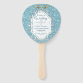 Éventail Mélange de Motif Silky Bleu avec étincelles Blanch (Devant)