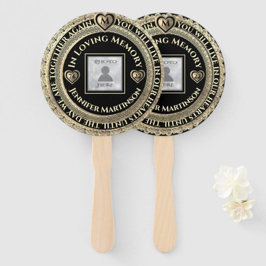 Éventail Mémoire d'amour commémorative (Devant et derrière)
