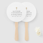 Éventail Mémorial en mémoire d'amour Croix simple moderne (Devant et derrière)