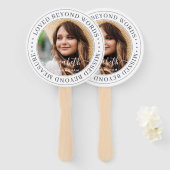 Éventail Memorial Love Beyond Words Élégant Photo Chic (Devant et derrière)