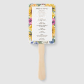 Éventail Memorial Loving Memory Sunflower Ordre de service (Dos)