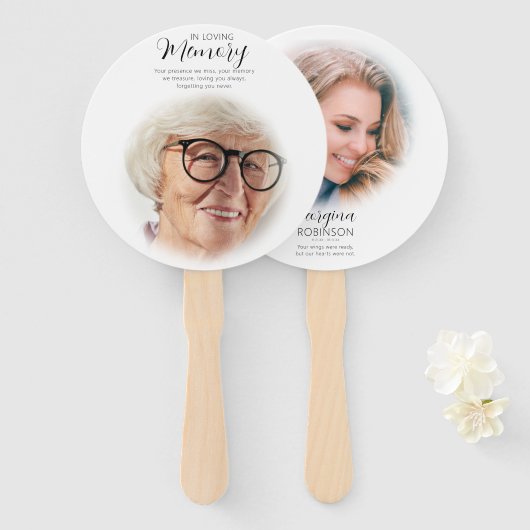 Éventail Mémorial moderne avant et après la photo (Devant et derrière)