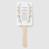 Éventail Menu mariage Programme Fleurs sauvages Floral (Dos)