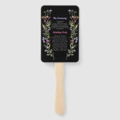Éventail Menu mariage Programme Fleurs sauvages Floral Dark (Dos)