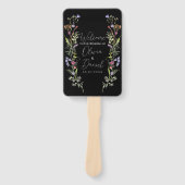 Éventail Menu mariage Programme Fleurs sauvages Floral Dark (Devant)