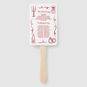 Éventail Menu mariage Programme Main Drag Whimsical (Dos)