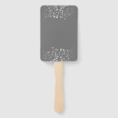 Éventail Menus Mariage argenté et gris (Dos)