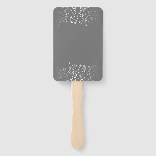 Éventail Menus Mariage argenté et gris (Dos)