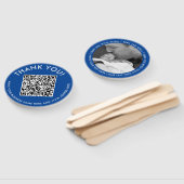 Éventail Merci Blue Site QR Code Ventilateur photo (Non-assemblé)