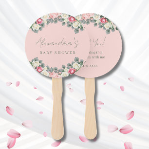 Éventail Merci de Baby shower Rose rose vif