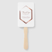 Éventail Merci de Mariage d'or Faux géométrique moderne (Dos)