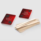 Éventail Merci de Mariage rouge et noir de sang Rose (Non-assemblé)