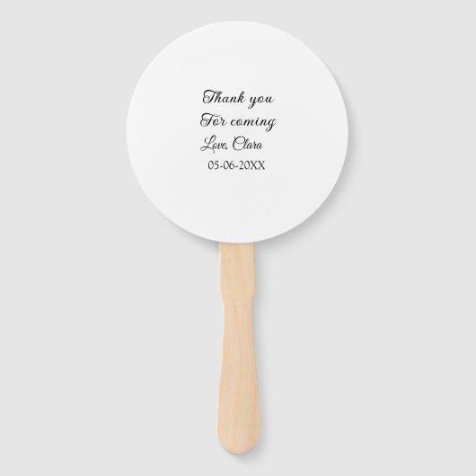 Éventail merci de venir ajouter un message texte (Devant)