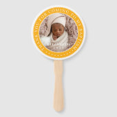 Éventail Merci D'Être Venu À Mon Baptême Photo Moderne (Dos)