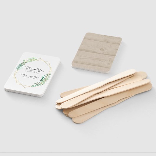 Éventail Merci Mariage de Foliage géométrique moderne (Non-assemblé)