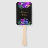 Éventail Merci Mariage de luxe Fiesta Peacock Gold (Devant)