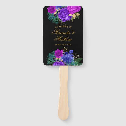 Éventail Merci Mariage de luxe Fiesta Peacock Gold (Devant)