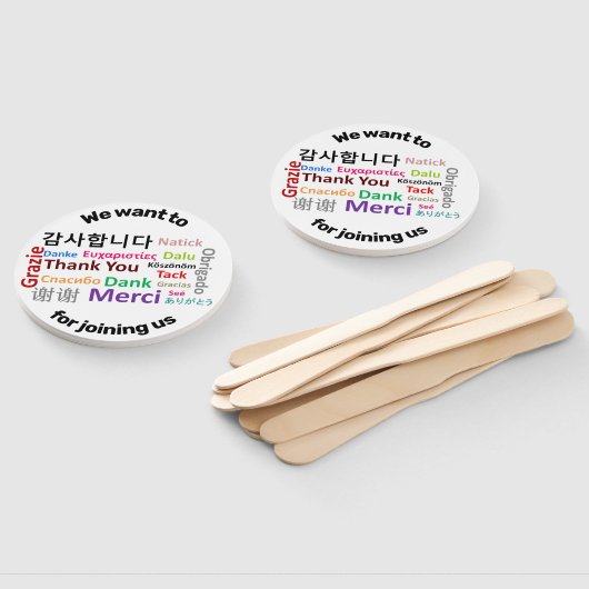 Éventail Merci Merci Danke Obrigado (Non-assemblé)