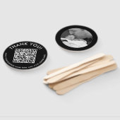 Éventail Merci moderne Noir Blanc Site Web Scan QR Code (Non-assemblé)