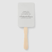 Éventail Merci photo de mariage moderne et élégant (Dos)