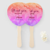 Éventail Merci pour la fête d'anniversaire à venir ajouter  (Devant et derrière)