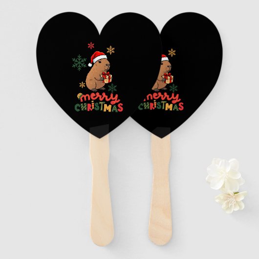 ÉVENTAIL MERRY CHRISTMAS (Devant et derrière)