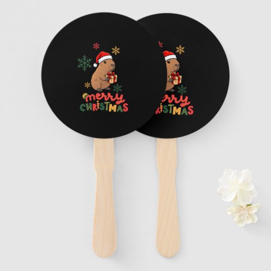 ÉVENTAIL MERRY CHRISTMAS (Devant et derrière)