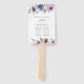 Éventail Midnight Blooms | Programme de Mariage Personnalis (Dos)