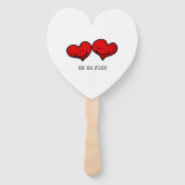 Éventail mignon 2 coeur rouge mariage (Dos)