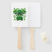 Éventail mignon Jour de la Saint Patrick mignon shamrock da (Devant et derrière)