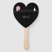 Éventail Mignonne Bubblegum Birds sur un fil noir (Dos)