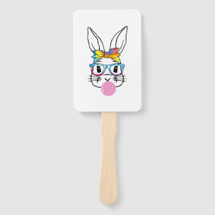 Éventail Mignonne Lapin Avec Lunettes De Coeur Bandana Bubb