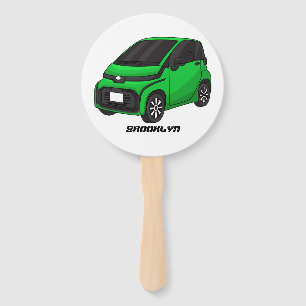 Éventail Mignonne micro-voiture verte
