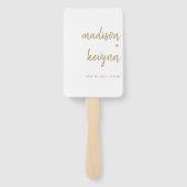 Éventail Minimal et chic | Mariage or et blanc (Dos)