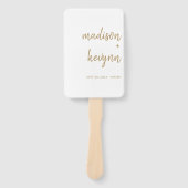 Éventail Minimal et chic | Mariage or et blanc (Devant)