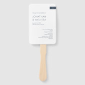 Éventail Minimal Navy Blue & White Monogram Wedding Program (Devant)