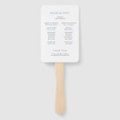 Éventail Minimal Navy Blue & White Monogram Wedding Program (Dos)