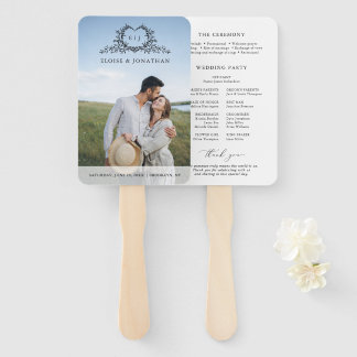 Éventail Minimalist monogram Photo Chic Wedding Program