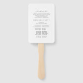 Éventail Minimalist Monogram Wedding Ceremony Fan Program (Dos)