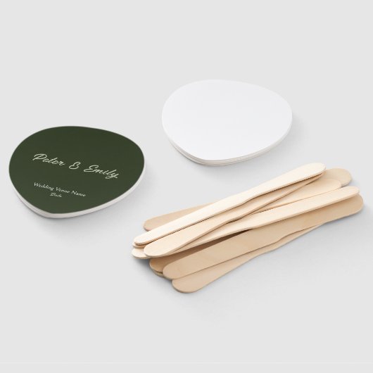 Éventail Minimalist Wedding Fan Keepsake (Non-assemblé)