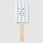 Éventail Minimaliste et Chic Mariage Personnalisé Bleu Fran (Dos)